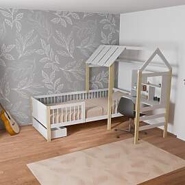 Juskys Kinderbett Yari 90x200 cm - Einzelbett mit