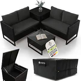 Juskys® Outdoor Polyrattan Lounge Santorini inkl. 