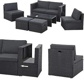 Juskys Polyrattan Gartenmöbel Set Salou - Outdoor 