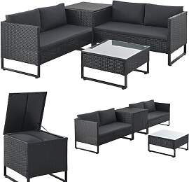 Juskys Polyrattan Lounge für 4 Personen –