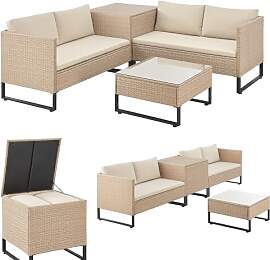 Juskys Polyrattan Lounge für 4 Personen –