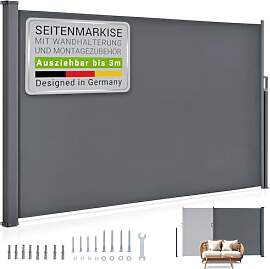 Juskys® Seitenmarkise Dubai 160 x 300 cm