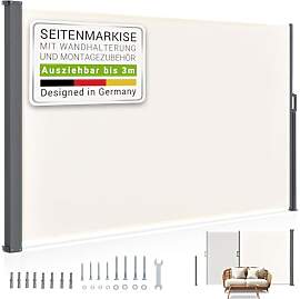 Juskys® Seitenmarkise Dubai 190 x 300 cm