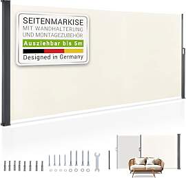 Juskys® Seitenmarkise Dubai 500 x190 cm