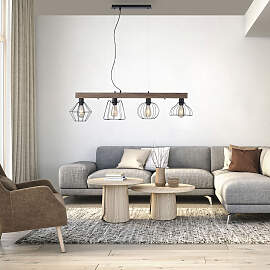 JUST LIGHT Pendelleuchte "KASKA", braun