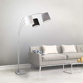 JUST LIGHT Stehlampe "MELVIN", silber