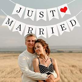Just Married Girlande,Hochzeitsgirlande Just