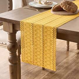 Jute Tischläufer Gelb Deko Landhaus 30x140
