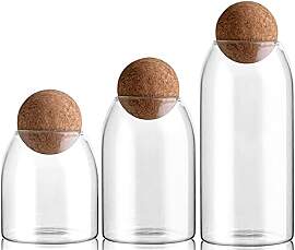 JUVEL 3 Stück Glas Lebensmittel Vorratsglas,