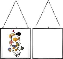 JUXYES 2 Stück Messing Wandbehang Fotorahmen,