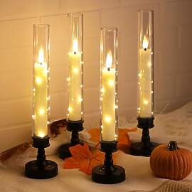 JVURICE LED Kerzen 4er Set,26cm Flackernde Kerzen