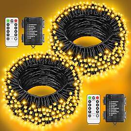 JXLEDAYY 2 Stück Lichterkette Außen Batterie,