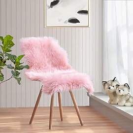 JXLOULAN Faux Fell Teppich Rosa 60x90 cm, Longhair 