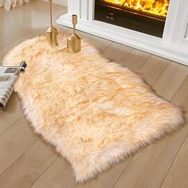JXLOULAN Faux Lammfell Schaffell Teppich Gradient