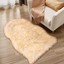 JXLOULAN Faux Lammfell Schaffell Teppich Gradient
