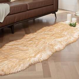 JXLOULAN Faux Lammfell Schaffell Teppich Gradient