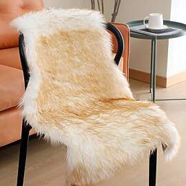 JXLOULAN Faux Schaffell Teppich Gradient Braun