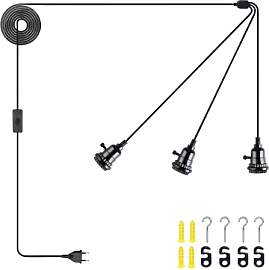 JZCDR Pendelleuchte Kit 3 Flammig Hängelampe mit