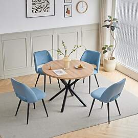 JZGORC Esstisch und Stuhlset, 100 cm Runder MDF