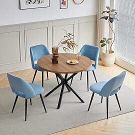 JZGORC Esstisch und Stuhlset, 100 cm Runder MDF