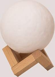 Kabellose Led-tischlampe Aus Holz Moon Kids Weiss