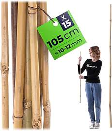 KADAX Bambusstäbe 105cm x 10/12mm, 15er Set,