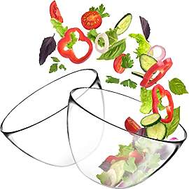 KADAX Salatschüssel aus Glas, ovale Glasschale,