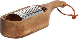 Käsereibe mit holzbehälter, metall und holz,