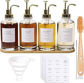 Kaffee Sirup Spender Glas Set, Kaffeesirup