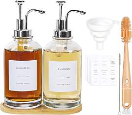 Kaffee Sirup Spender Glas Set, Kaffeesirup