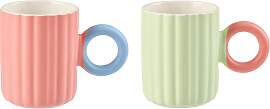 Kaffeebecherset Betty Mint/Rosa, 2-teilig