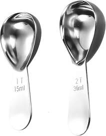 Kaffeelöffel Edelstahl Set 15ml 30ml, Messlöffel 