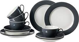 Kaffeeservice Doppio, 12-teilig, Anthrazit