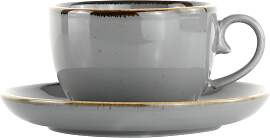 Kaffeetasse mit Untertasse Capri Grau