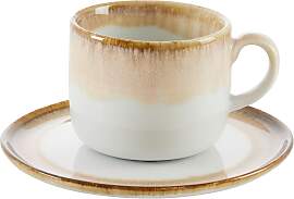 Kaffeetasse mit Untertasse Saturn Beige ca. 230ml