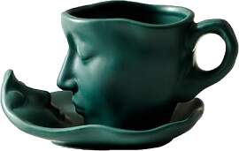 Kaffeetasse Untertasse Zum Valentinstag Küssende