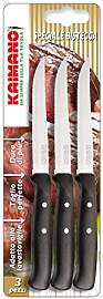 Kaimano Premium Steakmesser, Edelstahl, Schwarz,