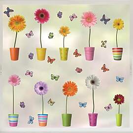 KAIRNE Blumen Fenster Aufkleber,Blumen