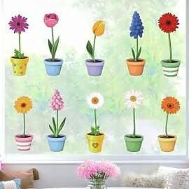 KAIRNE Blumen Fenster Aufkleber, Fenstersticker,
