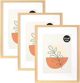 KAIWIN Bilderrahmen Eiche 30x40cm 3er Set mit