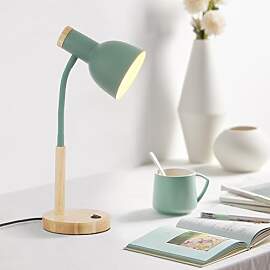 kaixunl Metall und Holz Schreibtischlampe,