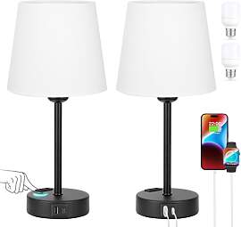 Kakanuo Nachttischlampe Touch Dimmbar 2er Set,