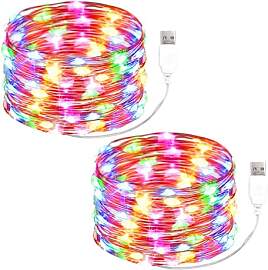 Kaleora 2 Stück LED Lichterkette mit USB, 5M 50
