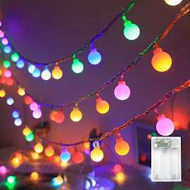 Kaleora 20 LED Lichterkette Kugeln, 3M Bunt Globe
