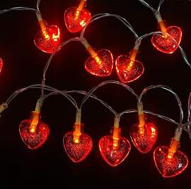 Kaleora LED Herz Lichterkette, 3M 20 LED Rote