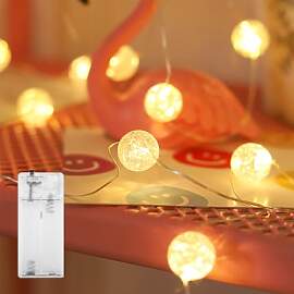 Kaleora LED Lichterkette Kristallkugeln, 1M 10 LED 