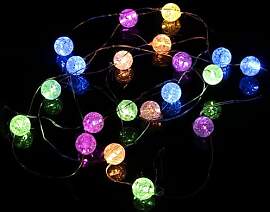 Kaleora LED Lichterkette Kristallkugeln mit Timer, 