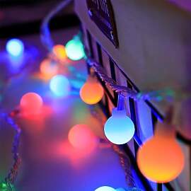 Kaleora Lichterkette Kugeln, 1M 10 LED Kugeln