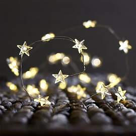 Kaleora Stern Lichterkette, 2 Meter, 20 Warmweiße 
