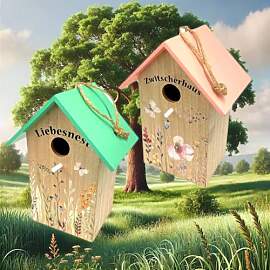 KAMACA 2er Set Vogelhaus aus Holz Nistkasten